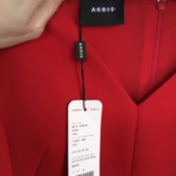 NWT Akris Red Double Face Wool VNeck Sheath Dress with Pockets - Picture 10 of 13